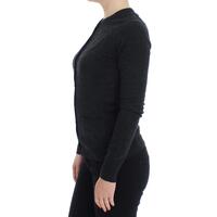 Gray Wool Cardigan Sweater with Logo Details 38 IT Women thumbnail