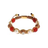 Authentic NIALAYA Red CZ Carnelian Pearl Bracelet S Women thumbnail