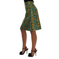 Dolce & Gabbana Green Jacquard High Waist Pencil Skirt 44 IT Women thumbnail