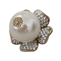 Floral Motif Dolce & Gabbana Earrings with Shimmering Crystals and Faux Pearl One Size Women thumbnail