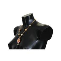 Dolce & Gabbana Gold Crystal Statement Charm Necklace One Size Women thumbnail