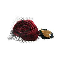 Dolce & Gabbana Women's Red with multicolor Rose Silk Crystal Netted Logo Diadem Headband - One Size thumbnail