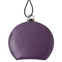 Dolce & Gabbana Women's Purple Calfskin Leather Round Hand Mirror Holder - One Size thumbnail