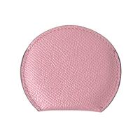 Dolce & Gabbana Women's Pink Calfskin Leather Round Logo Print Hand Mirror Holder - One Size thumbnail