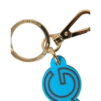 Dolce & Gabbana Women's Blue Rubber Gold Tone Metal DG Logo Keyring Keychain - One Size thumbnail