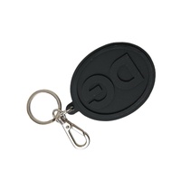 Dolce & Gabbana Women's Black Rubber DG Logo Silver Brass Metal Keyring Keychain - One Size thumbnail