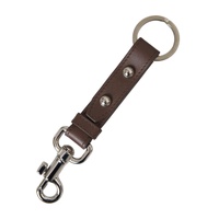 Dolce & Gabbana Women's Brown Plain Leather Silver Brass Keyring Holder Keychain - One Size thumbnail