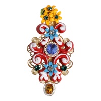 Dolce & Gabbana Women's Multicolor Spring CARRETTO Gold Brass Crystal Hair Clip - One Size thumbnail