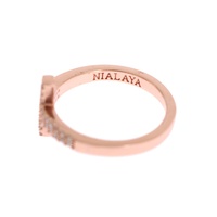 Nialaya Women's Elegant Pink Crystal Encrusted Silver Ring - 54 EU thumbnail