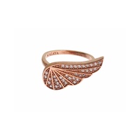 Nialaya Women's Pink Gold 925 Silver  Clear CZ Ring - 49 EU thumbnail