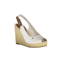 Tommy Hilfiger Women's White Cotton Sandal - 41 EU thumbnail