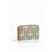 Striped All-over Print Leather Wallet with Zip Closure One Size Women thumbnail