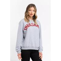 Oversized Round-neck Sweatshirt with Maxi Lettering S Women thumbnail