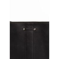 Black Calfskin Pocket Clutch Bag with Logo Detailing One Size Men thumbnail