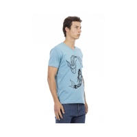Trussardi Action Men's V-Neck Cotton Blend Tee with Stylish Print - M thumbnail