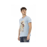 Trussardi Action Men's Elegant Light Blue Cotton Tee for  - L thumbnail