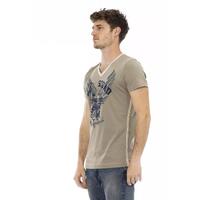 Short Sleeve T-shirt with V-neck and Front Print L Men thumbnail