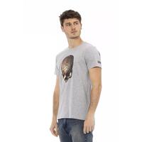Round Neck Short Sleeve T-shirt with Front Print 2XL Men thumbnail