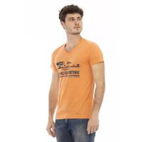 V-Neck Short Sleeve T-shirt with Front Print 2XL Men thumbnail