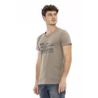 Short Sleeve V-Neck T-Shirt with Front Print XL Men thumbnail