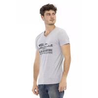 Short Sleeve V-Neck T-Shirt with Front Print XL Men thumbnail