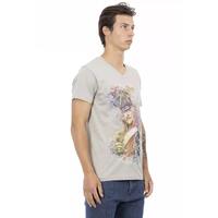 Short Sleeve T-shirt with V-neck and Front Print S Men thumbnail