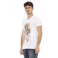 Short Sleeve V-Neck T-shirt with Front Print 3XL Men thumbnail