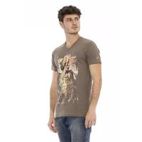 Short Sleeve V-Neck T-shirt with Front Print 2XL Men thumbnail