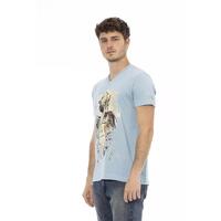 Short Sleeve T-shirt with V-neck and Front Print S Men thumbnail