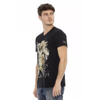 Short Sleeve V-Neck T-shirt with Front Print XL Men thumbnail