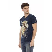 Short Sleeve T-shirt with V-neck and Front Print XL Men thumbnail