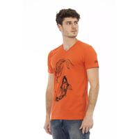 Front Print Short Sleeve V-Neck T-Shirt L Men thumbnail