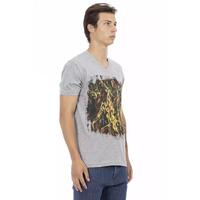 Short Sleeve V-Neck T-shirt with Front Print XL Men thumbnail