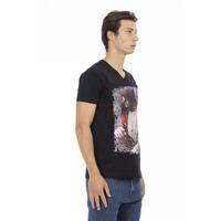 V-neck Short Sleeve T-shirt with Front Print 2XL Men thumbnail