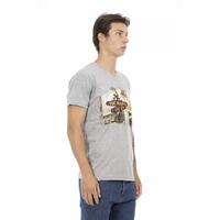 Short Sleeve T-shirt with V-neck and Front Print S Men thumbnail