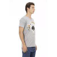 Short Sleeve T-shirt with V-neck and Front Print M Men thumbnail