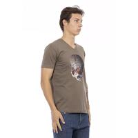 Short Sleeve V-neck T-shirt with Front Print 2XL Men thumbnail