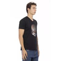 V-Neck Short Sleeve T-Shirt with Front Print M Men thumbnail