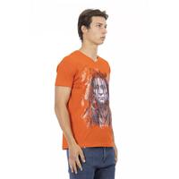 Short Sleeve V-Neck T-Shirt with Front Print XL Men thumbnail