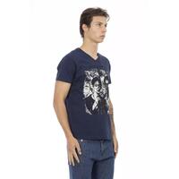 Short Sleeve T-shirt with V-neck and Front Print S Men thumbnail