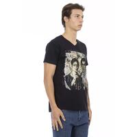 Short Sleeve T-shirt with V-neck and Front Print S Men thumbnail