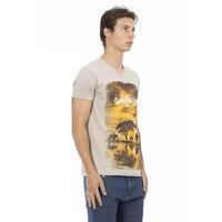Short Sleeve V-neck T-shirt with Front Print M Men thumbnail