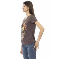 Short Sleeve V-Neck T-Shirt with Front Print M Women thumbnail