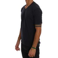 100% Authentic Daniele Alessandrini Blue V-neck T-shirt with Logo Detail S Men thumbnail