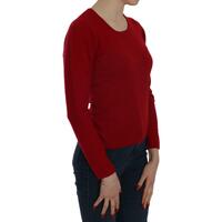 MILA SCHON Women's Red Round Neck Pullover Cashmere Sweater - M thumbnail