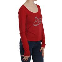 Round Neck Long Sleeve Crystal Embellished Top Blouse 42 IT Women thumbnail