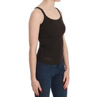 Dark Brown Sleeveless Spaghetti Strap Top Blouse 42 IT Women thumbnail