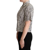 Floral Design Cotton Polo with Collar and Button Placket 42 IT Women thumbnail