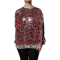 Dolce & Gabbana Women's Pink DG Queen Sequin Pullover Sweater - 40 IT thumbnail