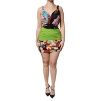 Dolce & Gabbana Women's Multicolor Floral Patchwork Fitted Mini Dress - 42 IT thumbnail